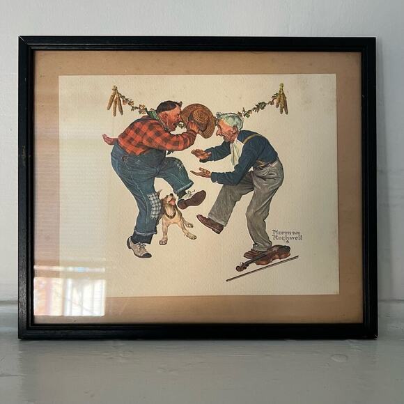 Vintage 1968 Norman Rockwell Art 3D Relief Framed Original Lithography - Picture 8 of 8